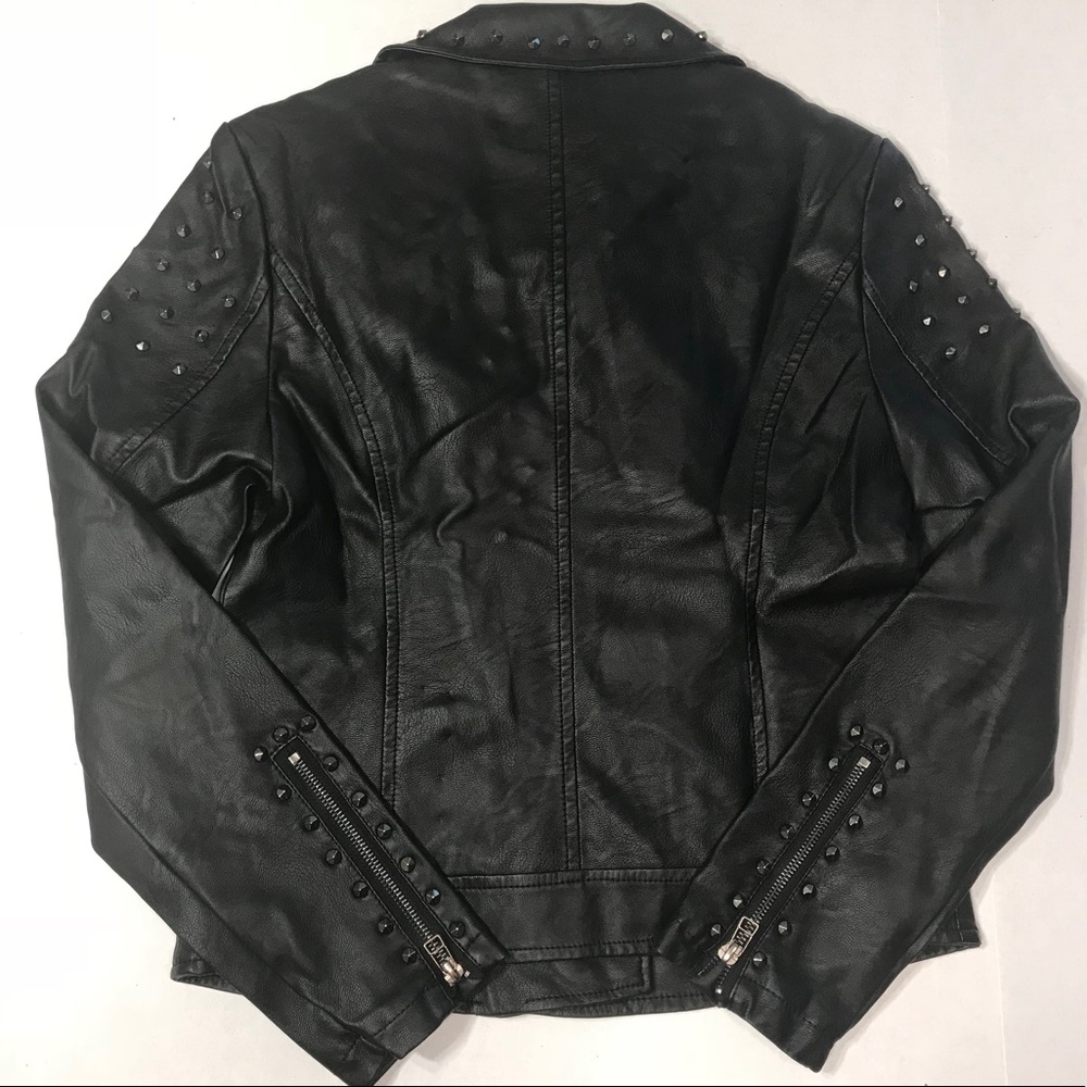Max Studio Studded Faux-Leather Moto Jacket S - Picture 3 of 7